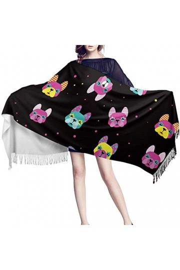 Pancho Femme Chiccouverture De Bouledogue Français pour Femmes Concepteur De Cachemire Pashmina Laine Châle Foulards De Soiré