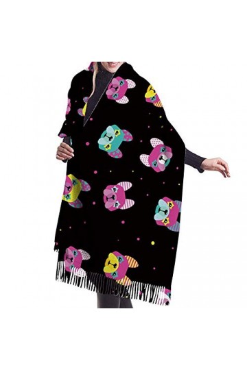 Pancho Femme Chiccouverture De Bouledogue Français pour Femmes Concepteur De Cachemire Pashmina Laine Châle Foulards De Soiré