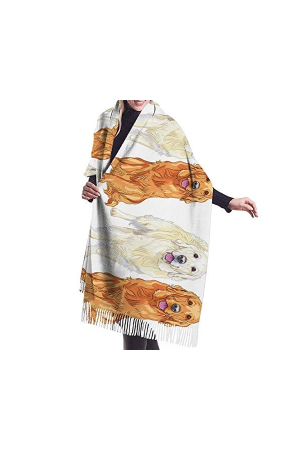 Châlecouverture Polaire pour Chien Retriever Châle en Laine pour Femmes Designer Cachemire Pashmina Mode Mexicain Mariage Soi