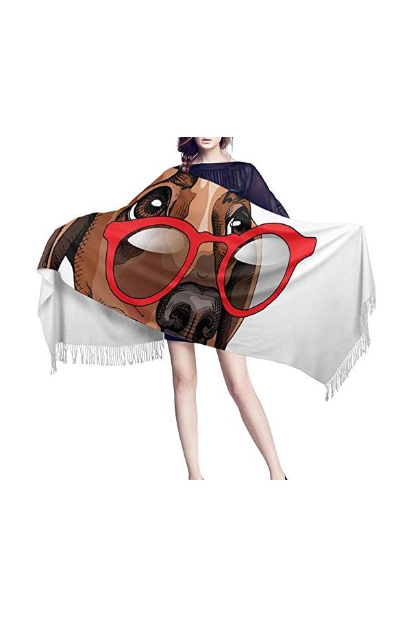 Châlechâle en Laine Marron avec Griffes Et Oreilles pour Chiens Châle en Laine pour Femmes Designer Pashmina Foulards À La Mo