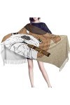 Pancho Femme Chicbulldog-Femmes Dessin Animé Couverture Concepteur Pashmina Laine Châle pour Soirée Mariage Mode Foulards Mex