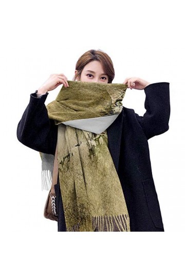 LWFYT Châleillustration Artistique Texture Rétro De Chat Tacheté pour Les Femmes Foulard De Plage en Cachemire Fin De Châles 