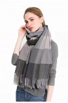 AIRMOOD Châle Décharpes À Carreaux Tartan en Cachemire pour Dames dhiver, Châle Chaud Pashmina Wrap Doux Et Longue Couvertu