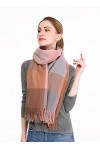 AIRMOOD Châle Décharpes À Carreaux Tartan en Cachemire pour Dames dhiver, Châle Chaud Pashmina Wrap Doux Et Longue Couvertu