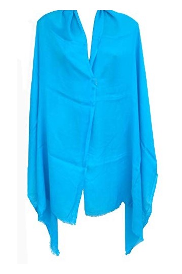 Rastogi handicrafts Wraps Châle long uni en viscose pour femme Taille standard - bleu ciel - défaut
