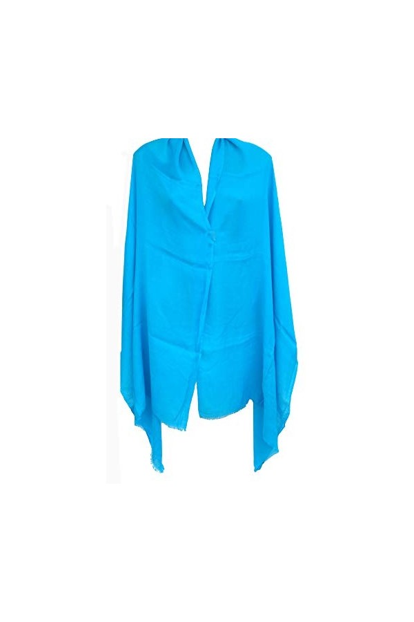 Rastogi handicrafts Wraps Châle long uni en viscose pour femme Taille standard - bleu ciel - défaut
