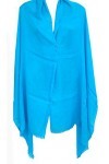 Rastogi handicrafts Wraps Châle long uni en viscose pour femme Taille standard - bleu ciel - défaut