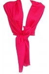 Rastogi handicrafts Wraps Châle long uni en viscose pour femme Taille standard - Rose - défaut