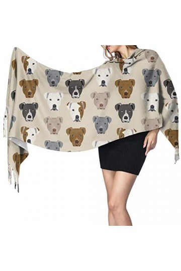 FJAUOQ Pitbull Heads Écharpe longue pour femme Pashmina pour hiver/automne, Comme indiqué sur la photo, taille unique