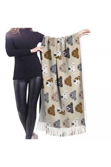 FJAUOQ Pitbull Heads Écharpe longue pour femme Pashmina pour hiver/automne, Comme indiqué sur la photo, taille unique