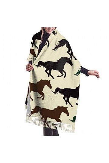FJAUOQ Wild Horse Racing Écharpe longue pour femme Pashmina hiver/automne, Comme indiqué sur la photo, taille unique