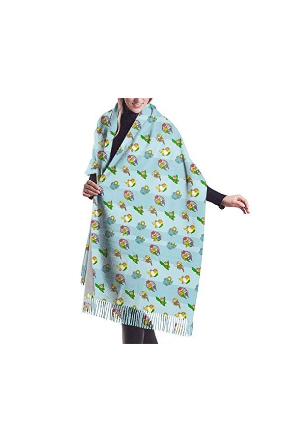 FJAUOQ Écharpe longue pour femme Motif perroquets de dessin animé mignon hiver/automne Châles pashmina, Comme indiqué sur la 