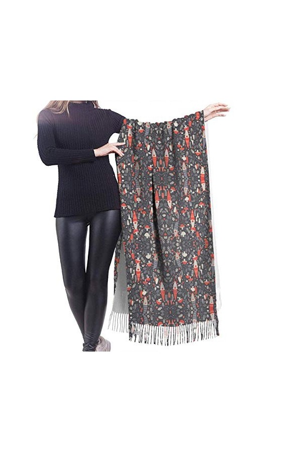 FJAUOQ Écharpe longue pour femme Motif nains de nains de pashmina, Comme indiqué sur la photo, taille unique