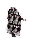 FJAUOQ Sphynx Cat Noir Femme Longue Écharpe Hiver/Automne Pashmina Châles Wraps, Comme indiqué sur la photo, taille unique