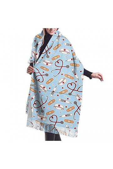 FJAUOQ Écharpe tendance pour infirmière super douce en cachemire pashmina pour femmes et filles, Comme indiqué sur la photo, 
