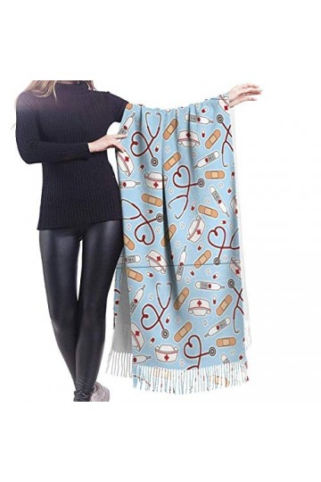 FJAUOQ Écharpe tendance pour infirmière super douce en cachemire pashmina pour femmes et filles, Comme indiqué sur la photo, 