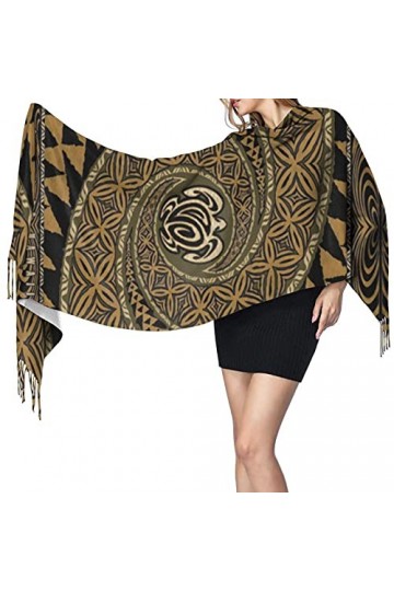 FJAUOQ Écharpe hawaïenne à motif de tortue hawaïenne pour femme - Tendance - Toucher cachemire - Pashmina - Longue écharpe do