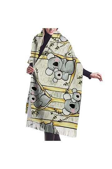FJAUOQ Écharpe dhiver tendance en cachemire pour femme - Motif koala - Pashmina - Doux et chaud - Longue écharpe pour femme,
