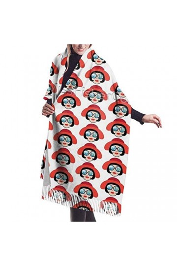 Châle écharpe Miss Fisher Con pour femme en cachemire doux Grand châle pashminas 195,6 cm x 68,6 cm, Comme indiqué sur la pho