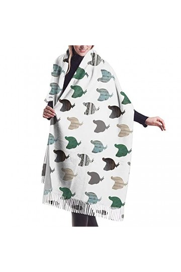 FJAUOQ Écharpe dhiver tendance en forme de poules en bois pour femme, toucher cachemire, châle pashmina, couverture douce et