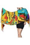 FJAUOQ Picasso Écharpe dhiver tendance pour femme Toucher cachemire Châle Pashmina Doux Chaud Couverture Longue écharpe pour