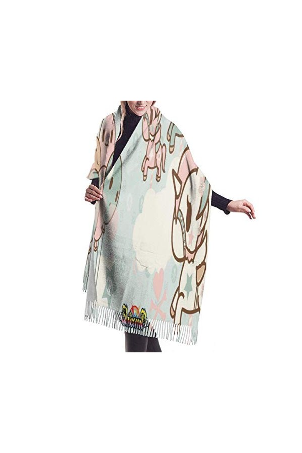 FJAUOQ Couverture châle écharpe Clan Watson tartan pour femme Écharpe en cachemire doux Grand châle Pashminas 195,6 x 68,6 cm