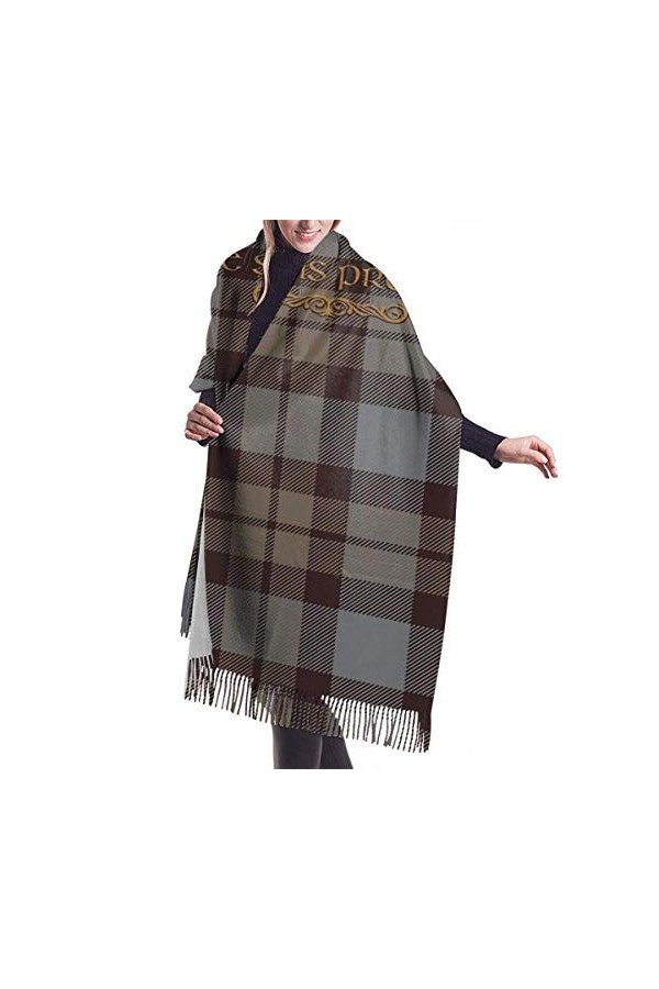 FJAUOQ Couverture châle tartan Outlander pour femme - Écharpe en cachemire doux - Grande couverture pashminas - 195,6 x 68,6 