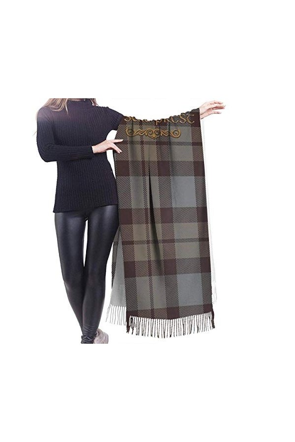 FJAUOQ Couverture châle tartan Outlander pour femme - Écharpe en cachemire doux - Grande couverture pashminas - 195,6 x 68,6 