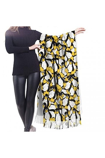 FJAUOQ Tux the Linux Pingouin Écharpe dhiver tendance pour femme Toucher cachemire Châle Pashmina Couverture douce et chaude