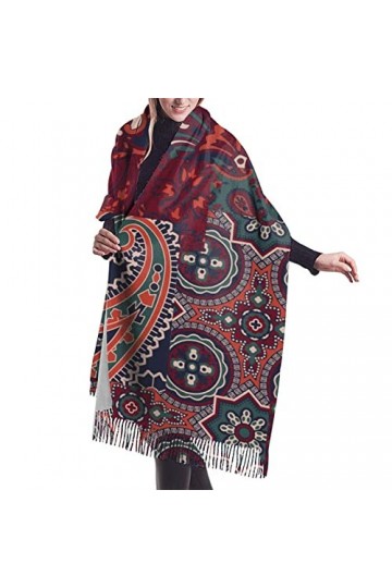 FJAUOQ Écharpe châle écharpe pour femme légère surdimensionnée chaude accessoires dhiver, Paisley Patchwork Abstrait Vecteur