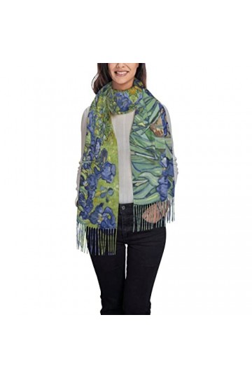 Peinture à lhuile Art Couverture douce Écharpe Longue Châle Châle Cachemire Frange Foulards pour Femmes, Couleur 15, taille 