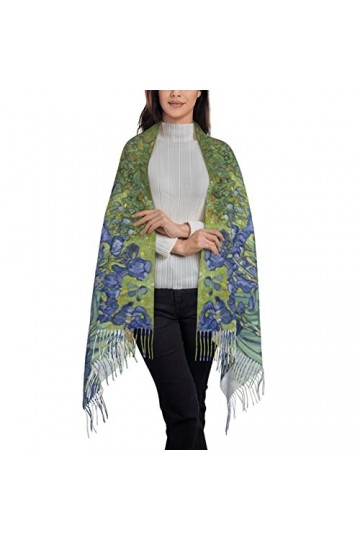 Peinture à lhuile Art Couverture douce Écharpe Longue Châle Châle Cachemire Frange Foulards pour Femmes, Couleur 15, taille 