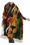 FJAUOQ Écharpe à franges pour femme - Tendance - Chaud - Long châle - Motif lion rasta - 68,6 x 190,8 cm, Comme indiqué sur l