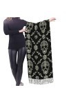 FJAUOQ Écharpe à franges en faux cachemire pour femme - Motif tête de mort effrayante - Châle pour lautomne et lhiver, Comm