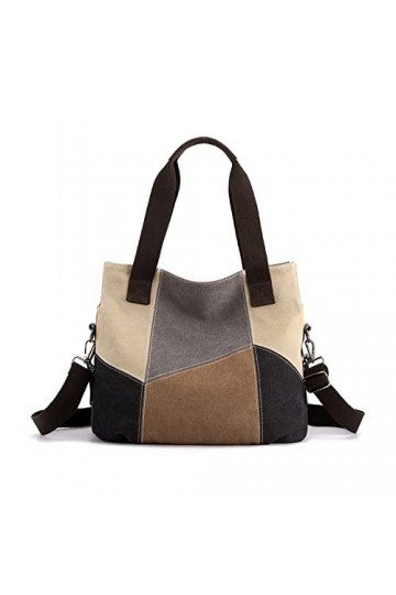 NICOLE & DORIS Sac à Main Toile Femme Mode Sac Cabas Multicolores Sac Shopping Bandoulière Sac Dépaule en Tissu Sac Fourre T