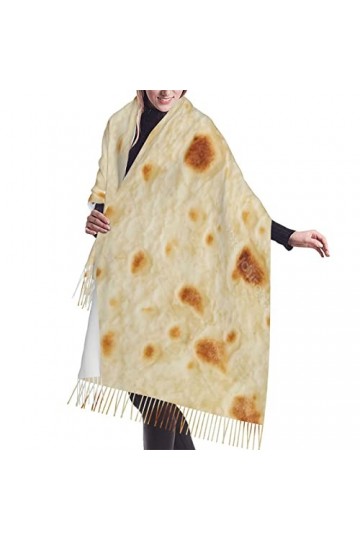 Écharpe douce et chaude en cachemire à franges pour femme, Haricots à la sauce tomate, taille unique