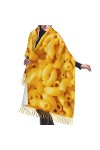 Écharpe douce et chaude en cachemire à franges pour femme, Haricots à la sauce tomate, taille unique