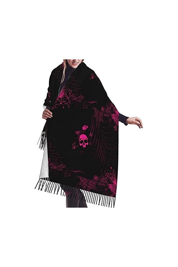 FJAUOQ Écharpe à franges pour femme - Tendance - Chaud - Long châle - Violet - 68,6 x 190,8 cm, Comme indiqué sur la photo, t