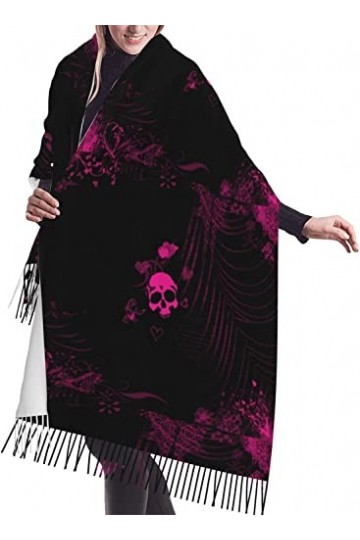 FJAUOQ Écharpe à franges pour femme - Tendance - Chaud - Long châle - Violet - 68,6 x 190,8 cm, Comme indiqué sur la photo, t