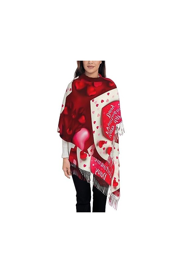 Écharpe à franges pour femme – Élégant et chaud – Châle en faux cachemire doux et chaud pour citations inspirantes de style t