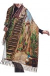 FJAUOQ Écharpe à franges pour femme - Tendance - Chaud - Long châle italien - Style méditerranéen - 68,6 x 190,8 cm, Comme in