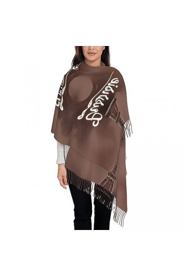 Écharpe à franges pour femme – Élégant et chaud – Châle en faux cachemire doux et chaud pour un style tendance ours blanc our