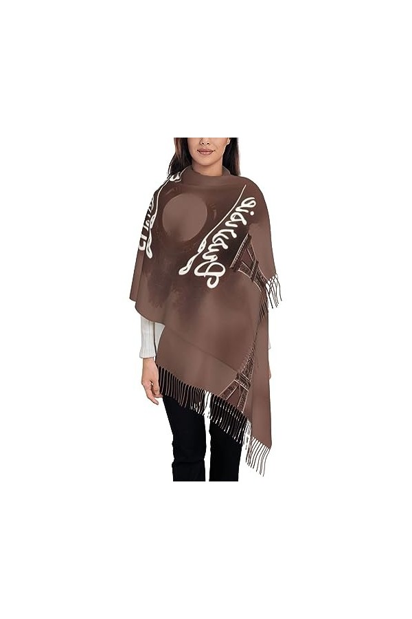 Écharpe à franges pour femme – Élégant et chaud – Châle en faux cachemire doux et chaud pour un style tendance ours blanc our