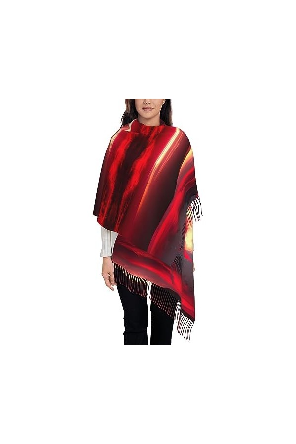 Écharpe à franges pour femme – Élégant et chaud – Châle en faux cachemire doux et chaud pour un style tendance ours blanc our