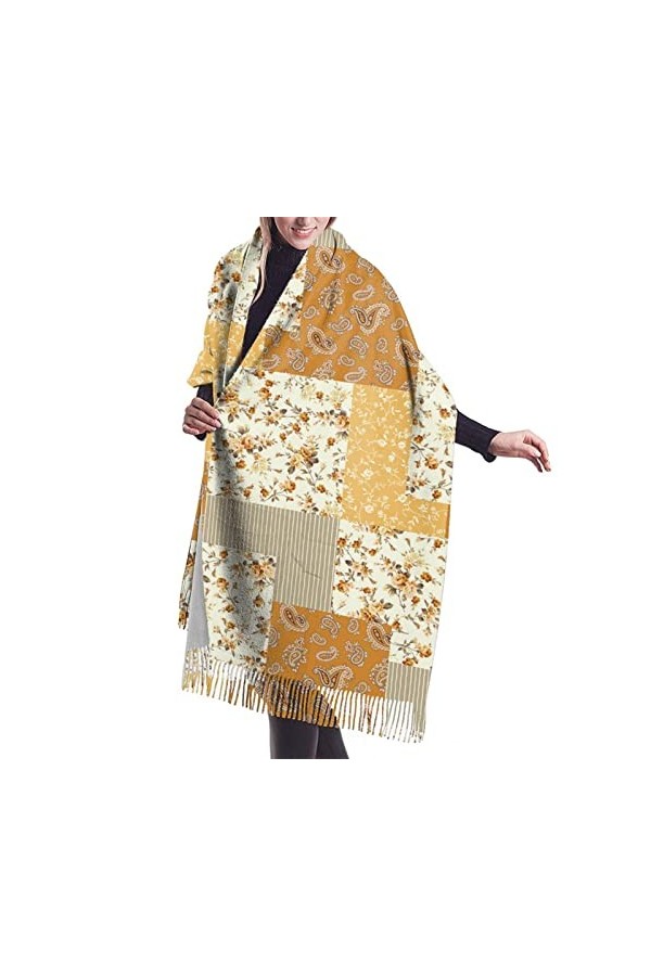 FJAUOQ Écharpe châle écharpe pour femme légère surdimensionnée chaude accessoires dhiver, Peinture dart abstrait gris turqu