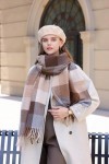 Longwu Femmes Doux Tartan Cachemire Laine Écharpe Chaud Grand Long Rides Pashminas Châle et Wrap Hiver Étole Couverture pour 