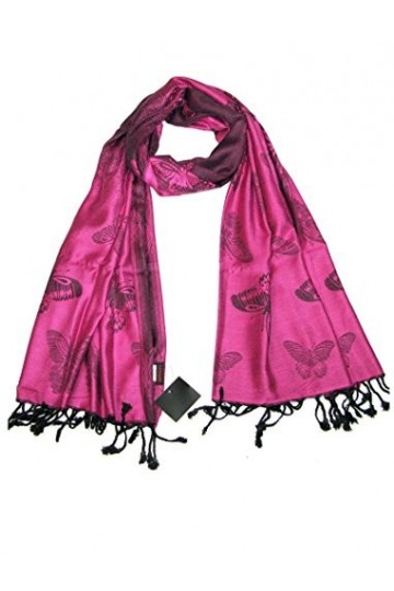 LOVARZI Rose Pashmina pour femme de Joli châle pashmina papillon- Châles de soirée pour femme