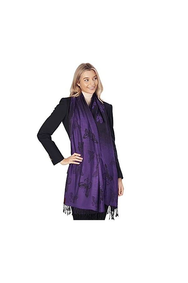 LOVARZI Rose Pashmina pour femme de Joli châle pashmina papillon- Châles de soirée pour femme