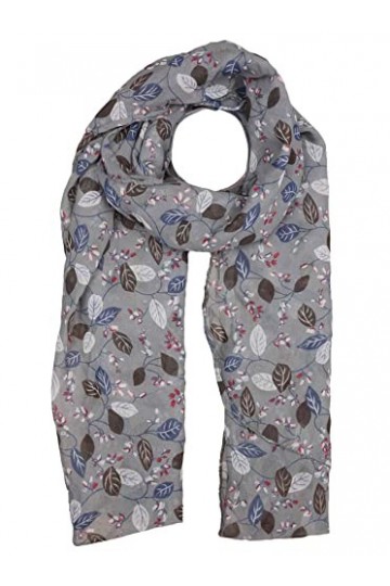 Zwillingsherz SeidenTuch im Blätter Design Hochwertiger Schal für Damen Mädchen Halstuch Umschlagstuch Pashmina Loop weicher 