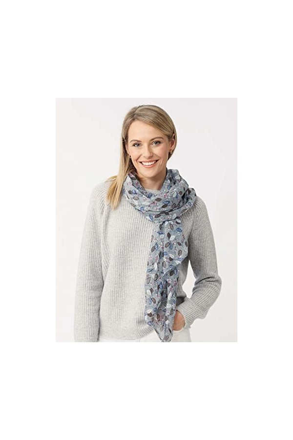 Zwillingsherz SeidenTuch im Blätter Design Hochwertiger Schal für Damen Mädchen Halstuch Umschlagstuch Pashmina Loop weicher 